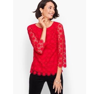 Talbots Red Lace Top